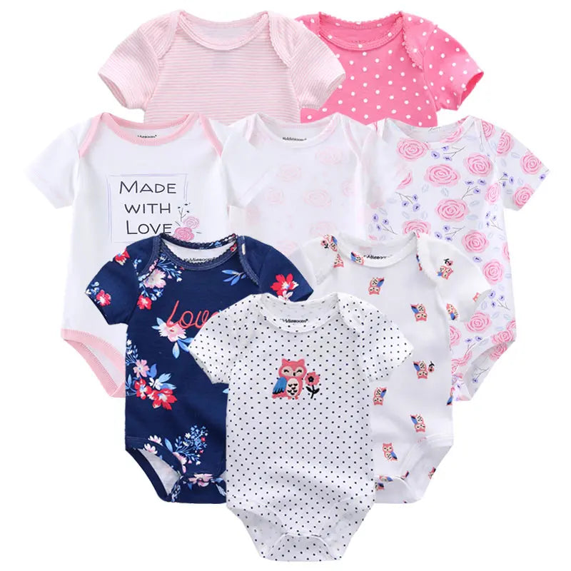 8 PCS summer short sleeve baby boy bodysuit