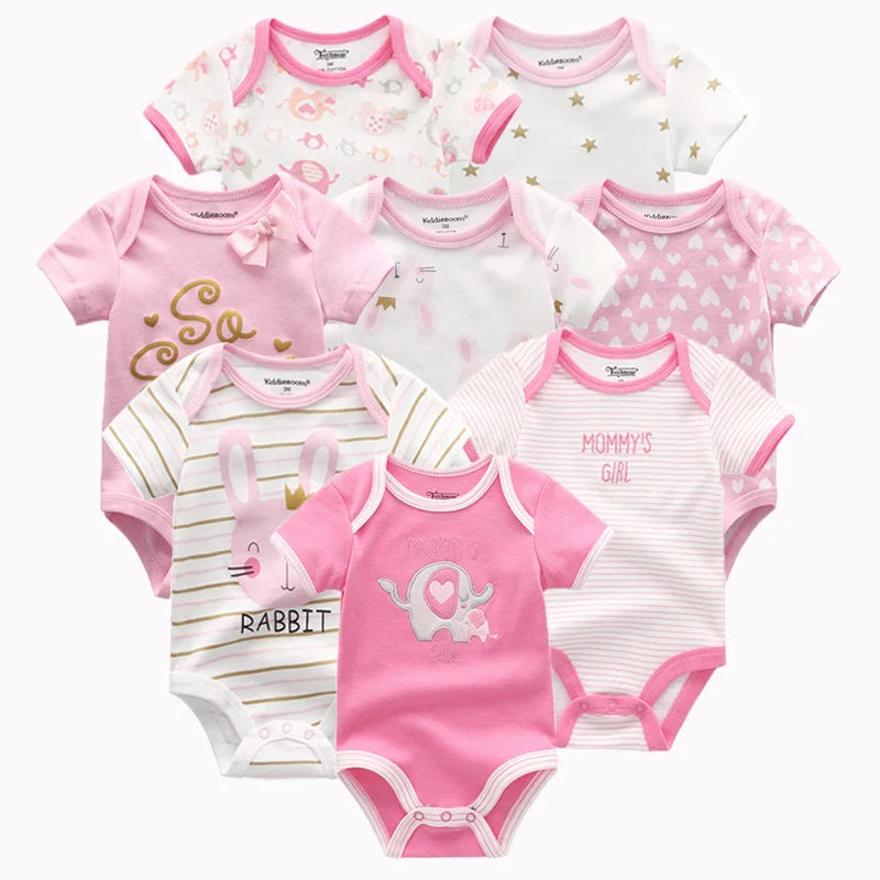 8 PCS summer short sleeve baby boy bodysuit