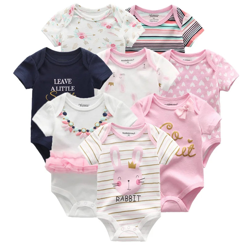 8 PCS summer short sleeve baby boy bodysuit