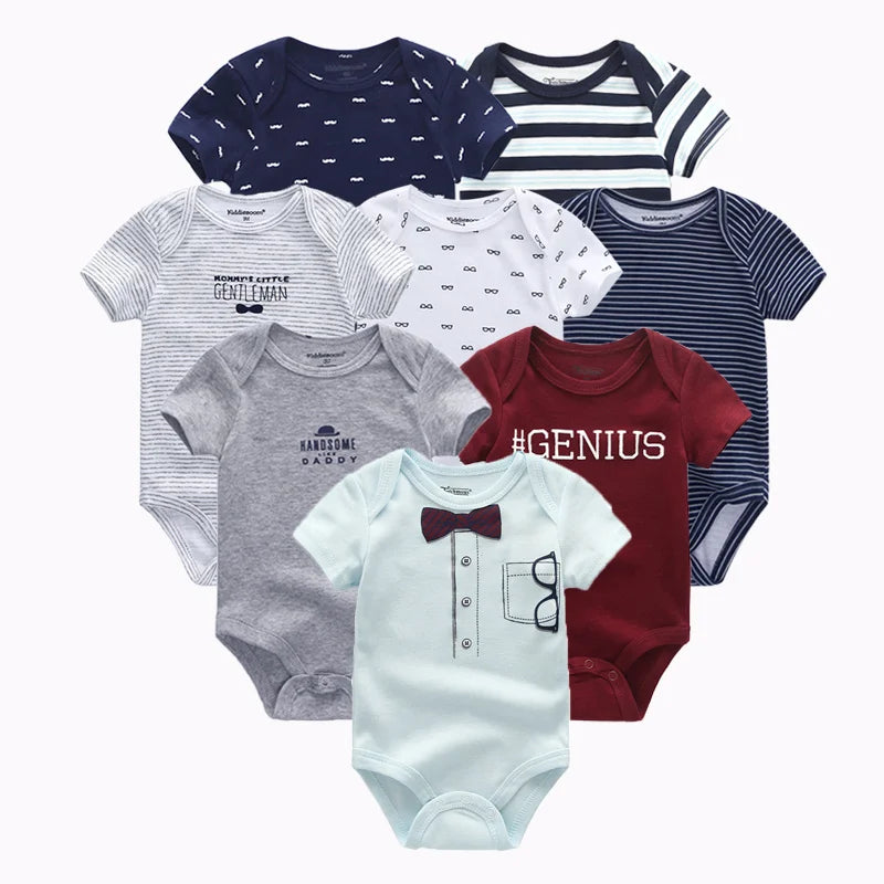 8 PCS summer short sleeve baby boy bodysuit