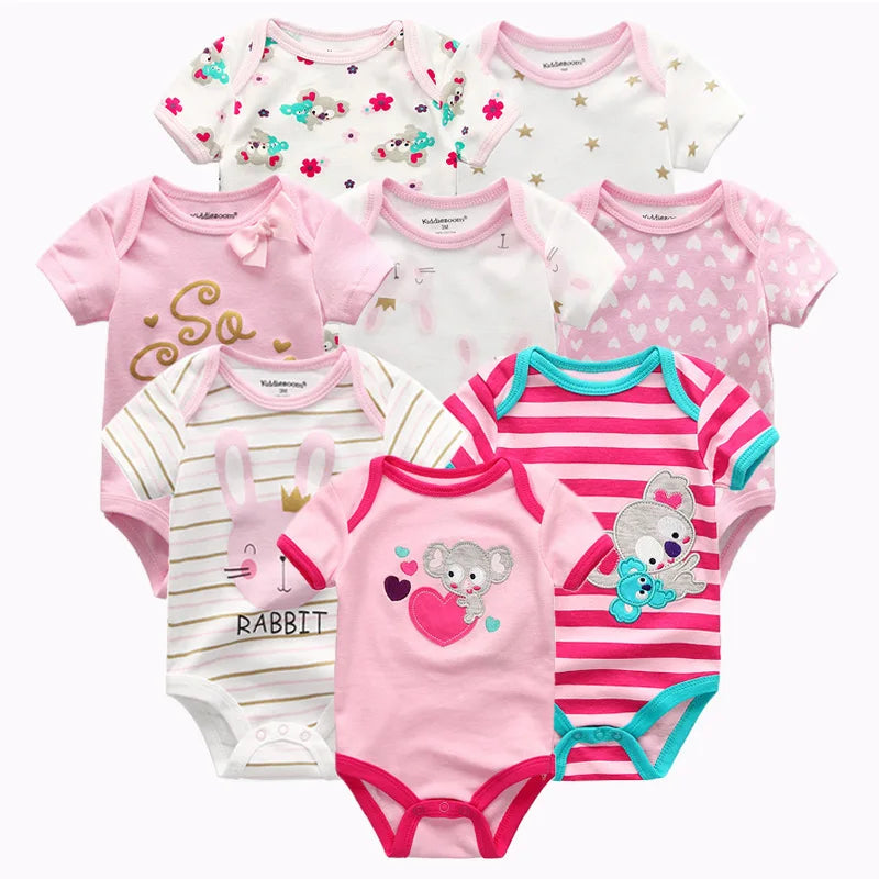 8 PCS summer short sleeve baby boy bodysuit