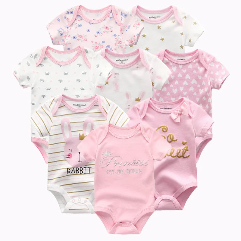 8 PCS summer short sleeve baby boy bodysuit
