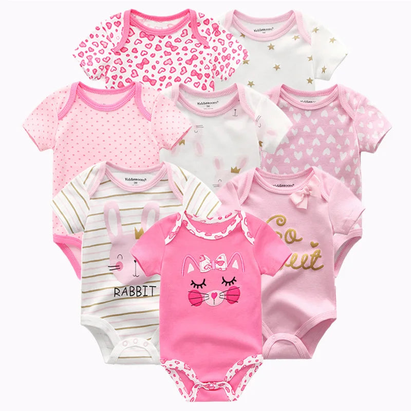 8 PCS summer short sleeve baby boy bodysuit