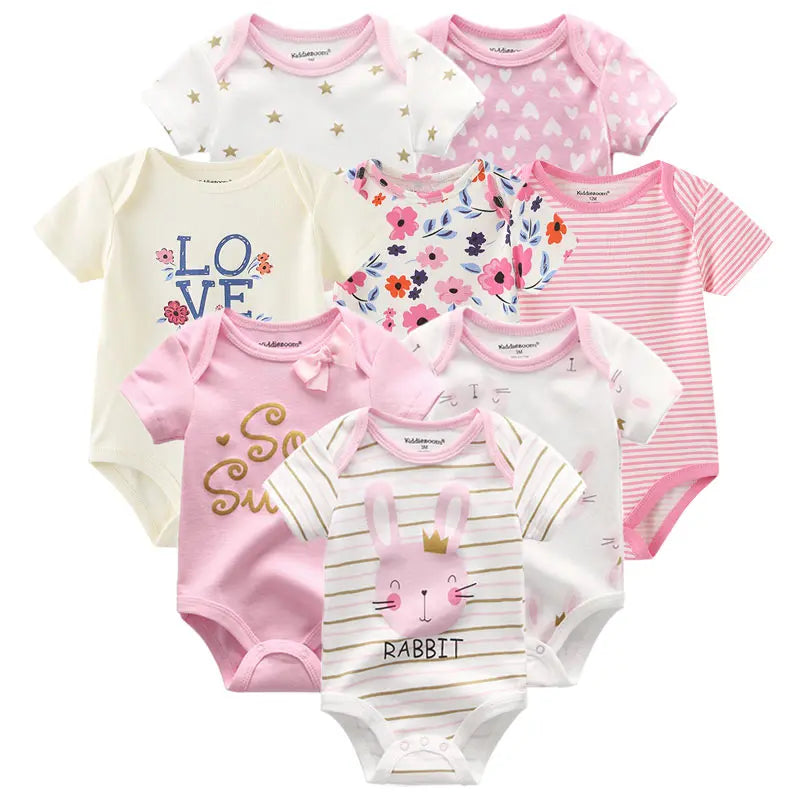 8 PCS summer short sleeve baby boy bodysuit