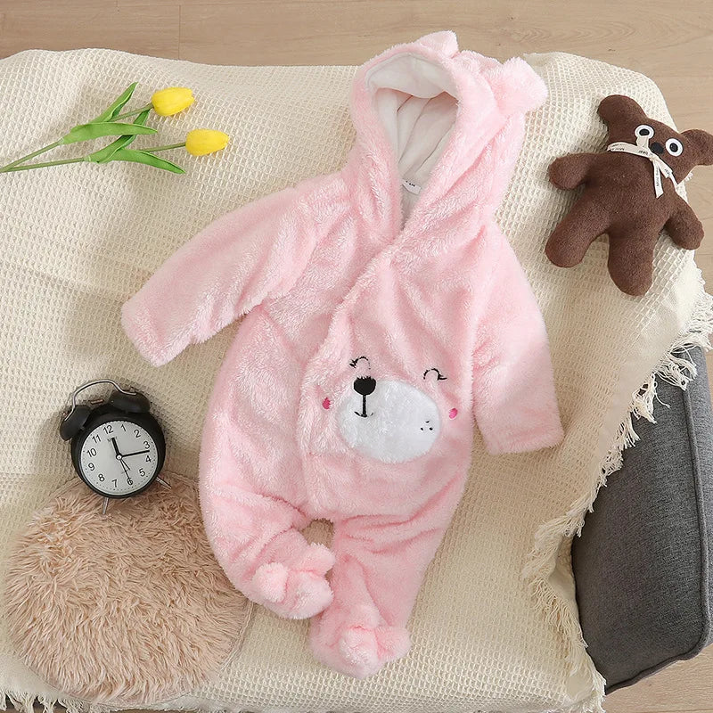 Autumn and Winter New Baby Plush Climbing Clothes Baby Warm and Thick
