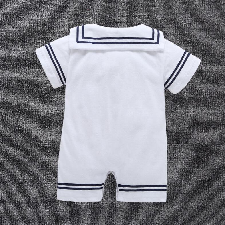 Newborn Baby Boy Clothes Playsuit Sailor Navy Romper Short Sleeve Jumpsuit