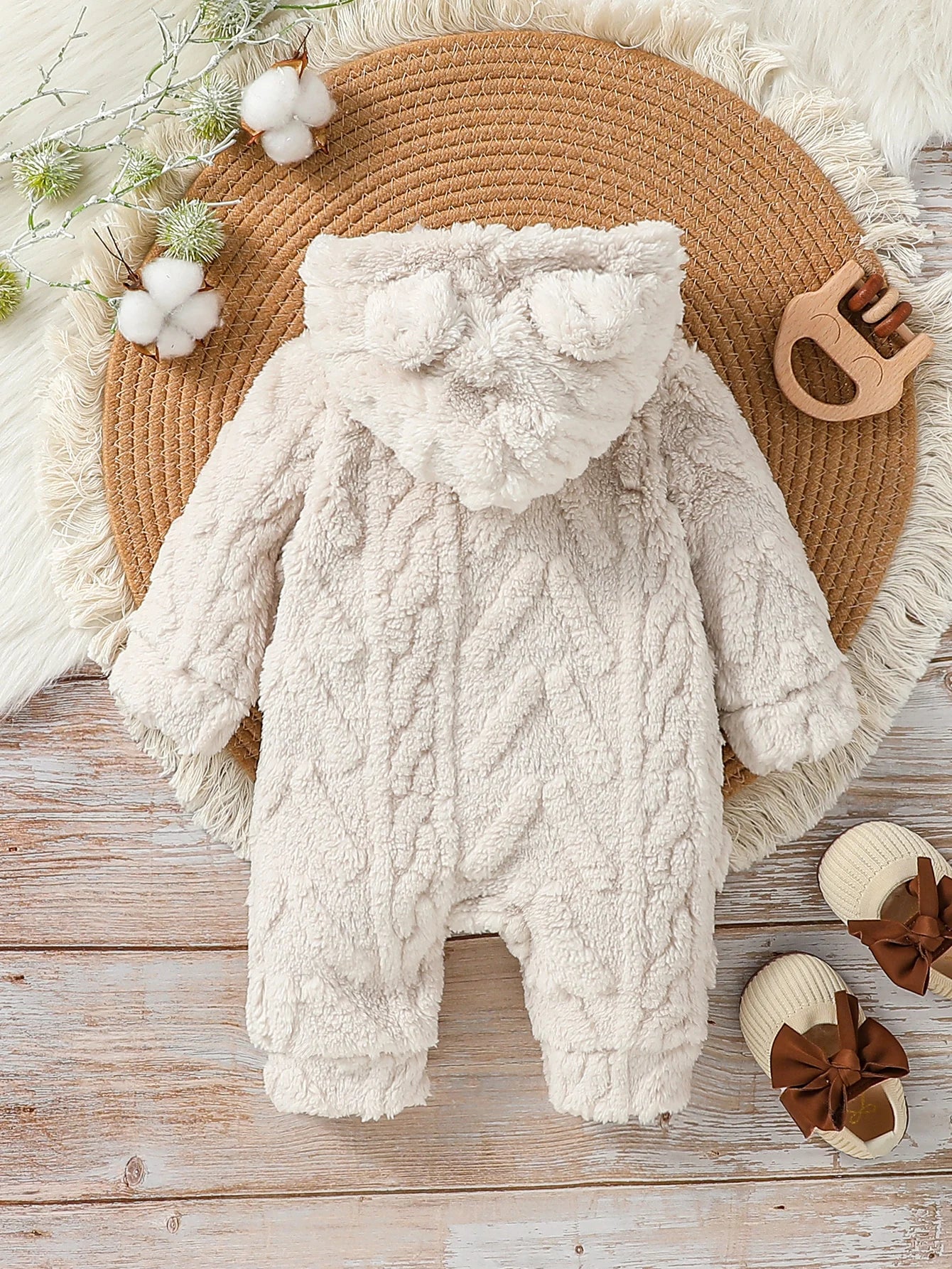 Baby Boys Winter Long Sleeve Soild Plush Hoodie Zipper