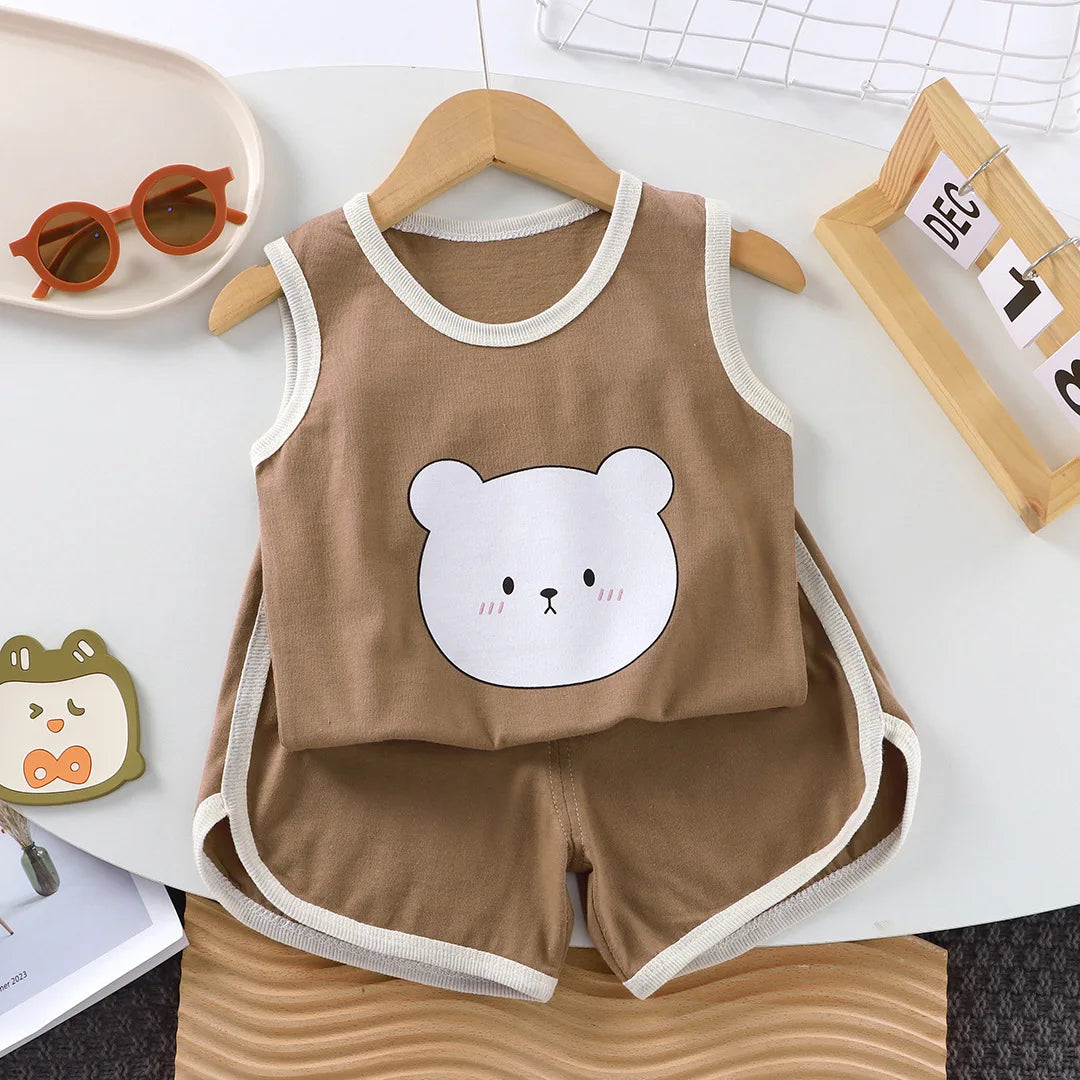 Summer newborn baby boys girls clothes outfits sets vest T-shirts