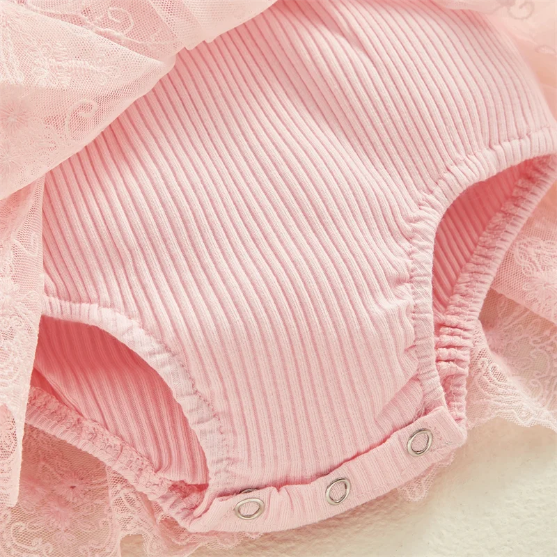 3D Flower Summer Baby Girls Romper Princess Mesh Newborn Clothes
