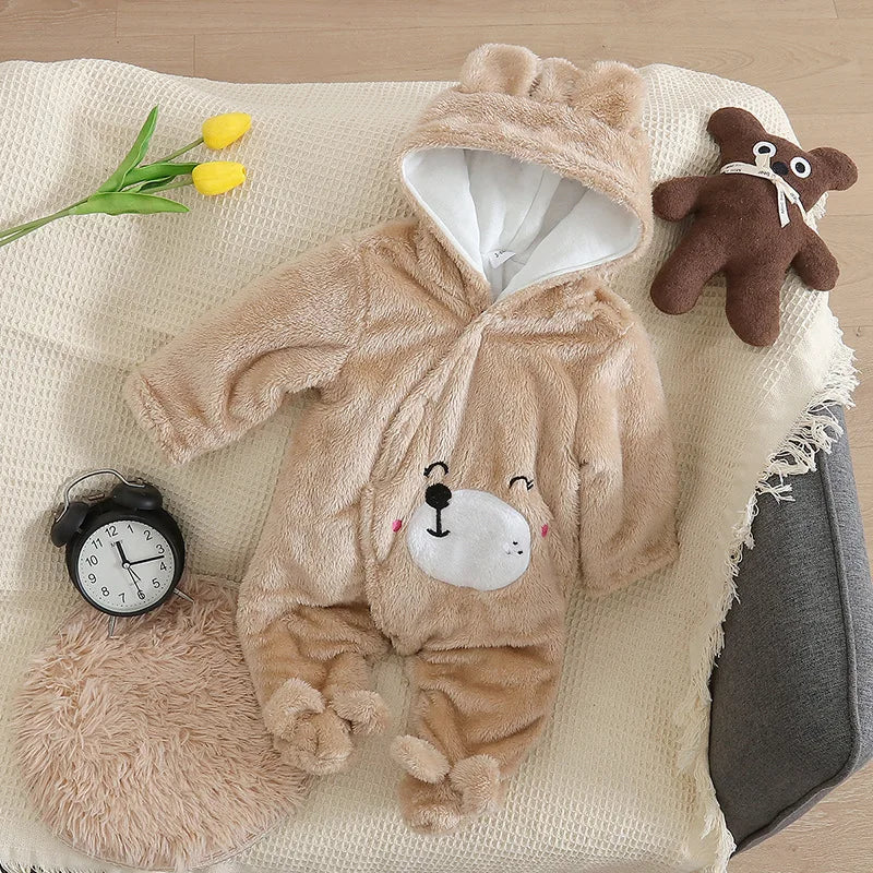 Autumn and Winter New Baby Plush Climbing Clothes Baby Warm and Thick