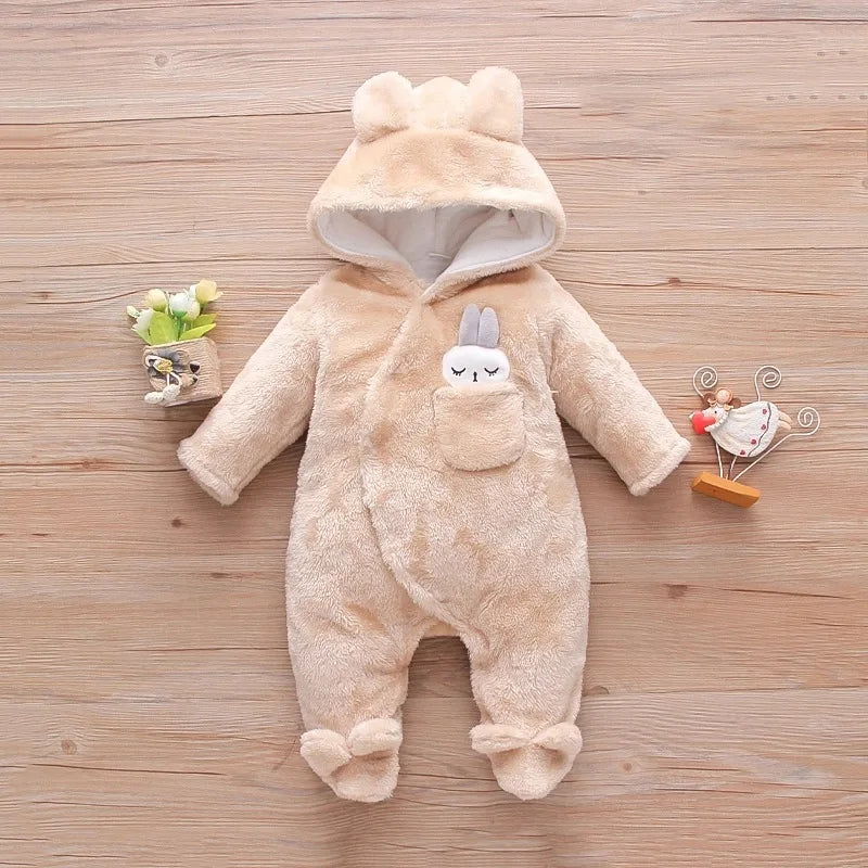 Autumn and Winter New Baby Plush Climbing Clothes Baby Warm and Thick