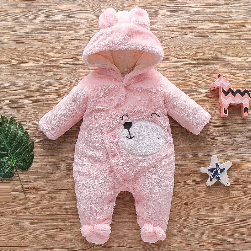 Autumn and Winter New Baby Plush Climbing Clothes Baby Warm and Thick