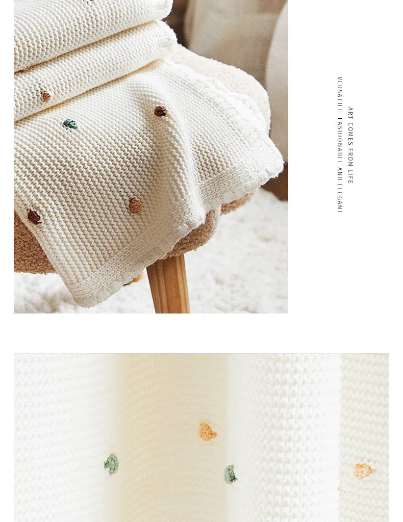 Baby Blanket Knitted Sofa Throw Blankets Nordic Pompom Soft Tapestry