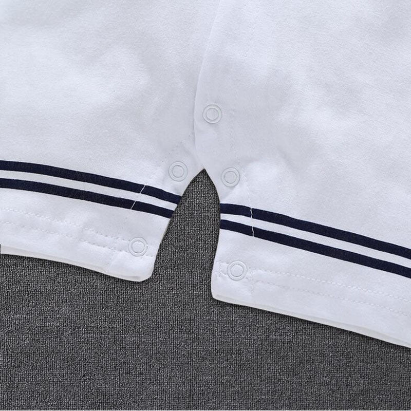 Newborn Baby Boy Clothes Playsuit Sailor Navy Romper Short Sleeve Jumpsuit