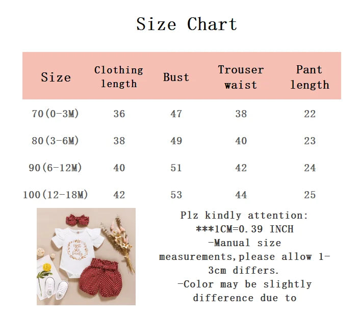 Newborn Baby girl Set Printed Short sleeved Polka Dot elastic tied bow