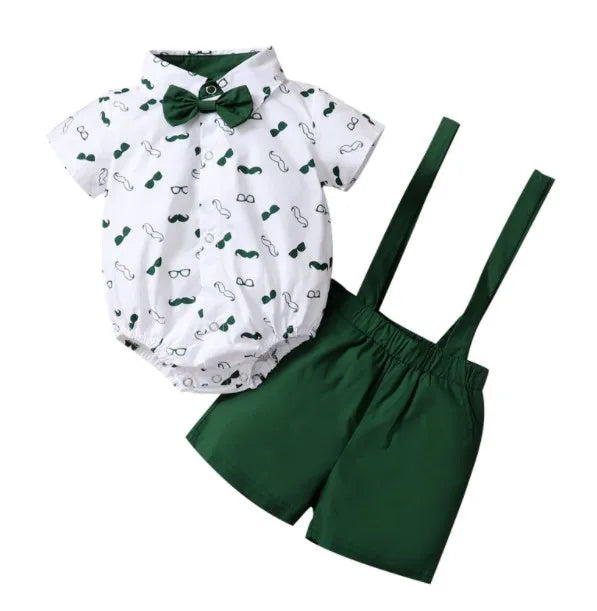 Baby Boys Clothes Set, Beard Print Short Sleeve