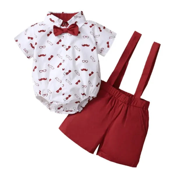 Baby Boys Clothes Set, Beard Print Short Sleeve