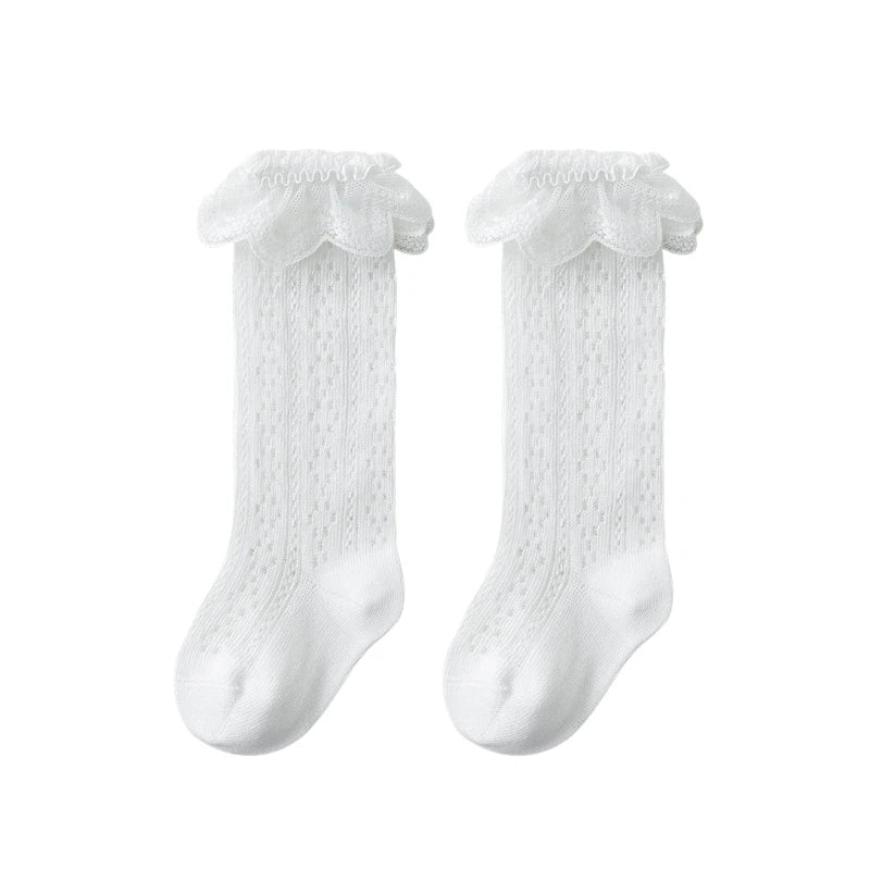 Summer Baby Girls Socks Toddler Bow Long Sock Kids Knee High Soft Cotton