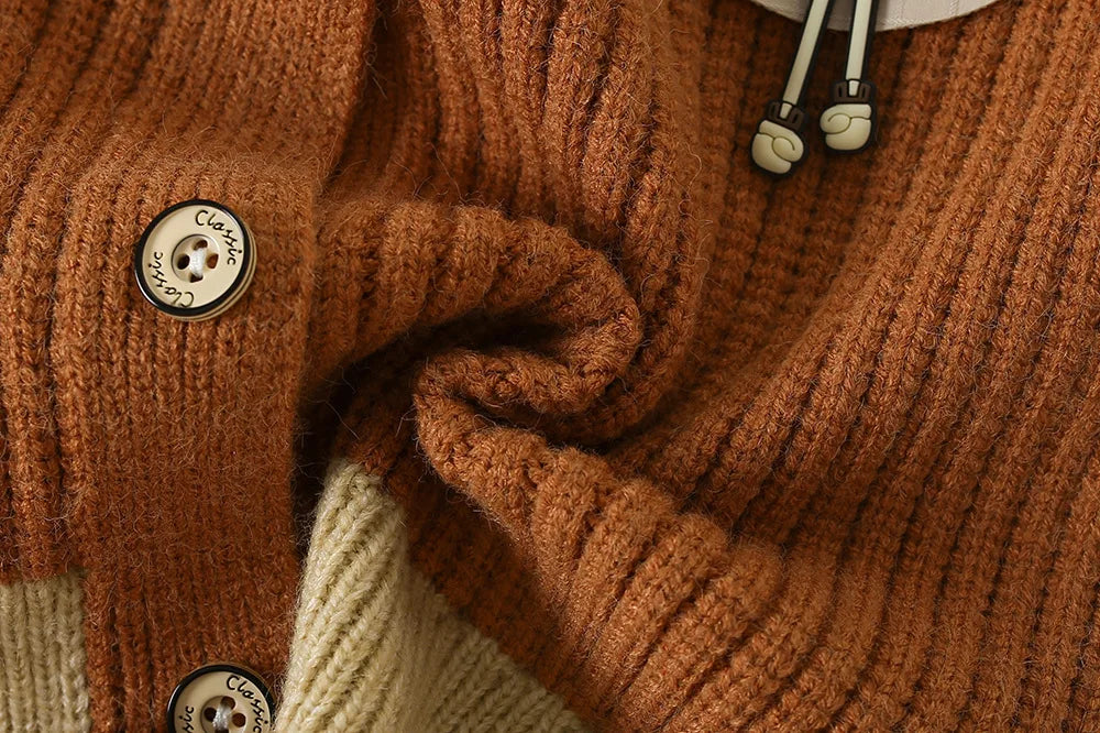 Autumn Kids Boys Cardigan Cartoon Spliced Long Sleeve