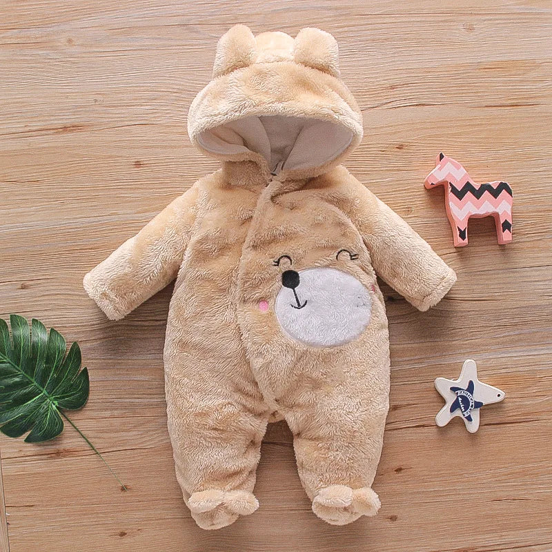 Autumn and Winter New Baby Plush Climbing Clothes Baby Warm and Thick
