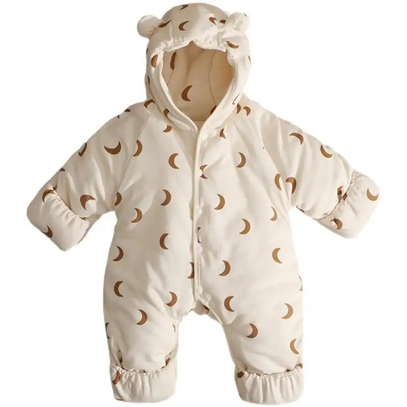 Baby Rompers Winter Outfits Thickened Cotton Jumpsuit with Foot Cover