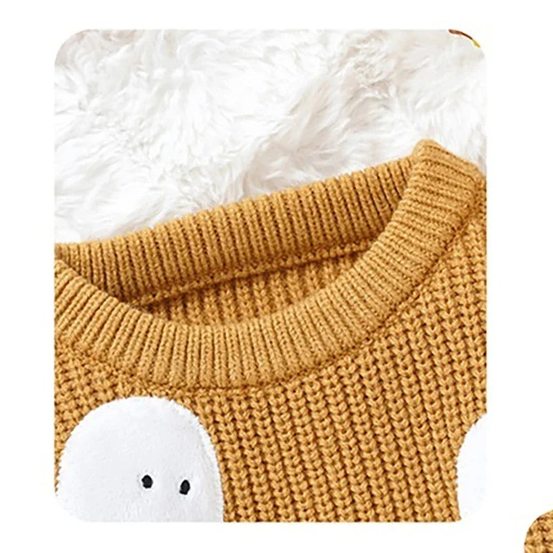 Autumn Winter Newborn Baby Halloween Sweater Cute Ghost Pattern Knitted