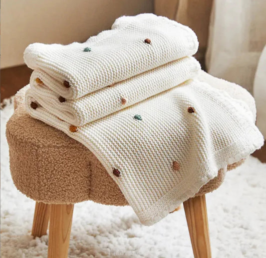 Baby Blanket Knitted Sofa Throw Blankets Nordic Pompom Soft Tapestry