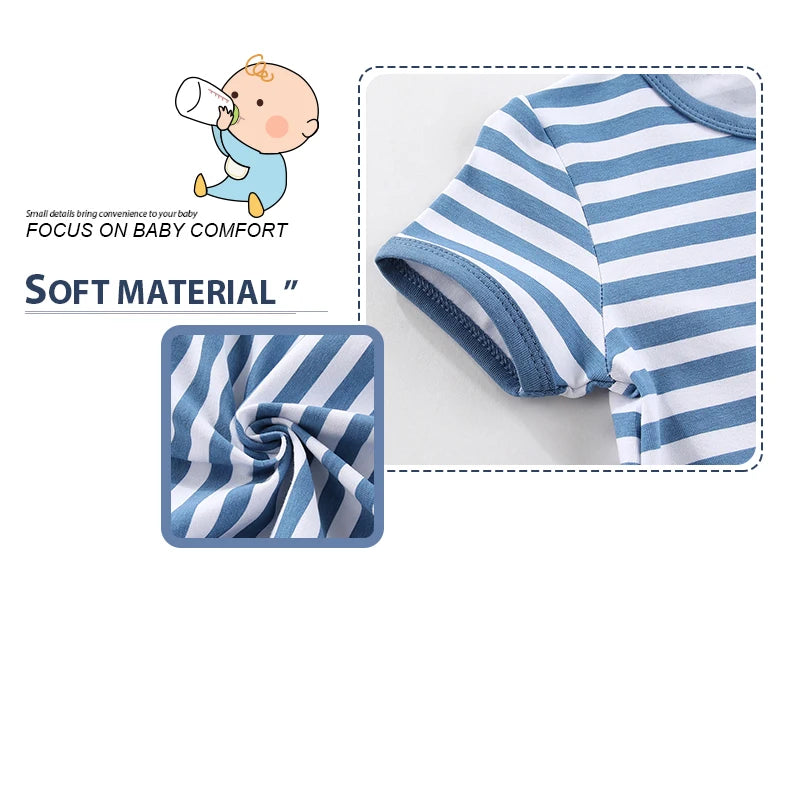 Unisex Solid Short Sleeve Zipper Baby Boy Girl Romper Cotton Soft Newborn Jumpsuits