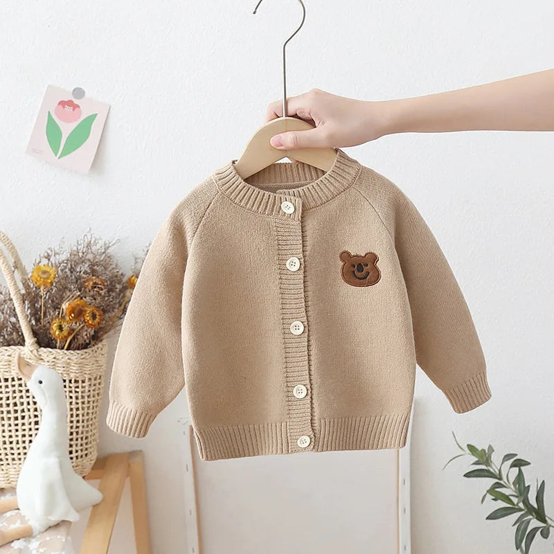 Autumn Kids Boys Cardigan Cartoon Spliced Long Sleeve
