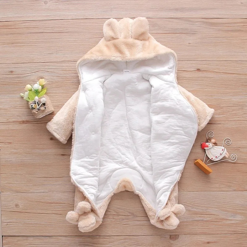 Autumn and Winter New Baby Plush Climbing Clothes Baby Warm and Thick