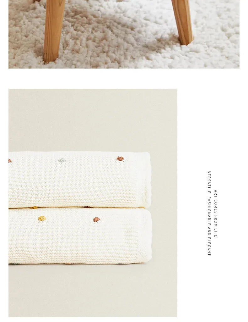 Baby Blanket Knitted Sofa Throw Blankets Nordic Pompom Soft Tapestry