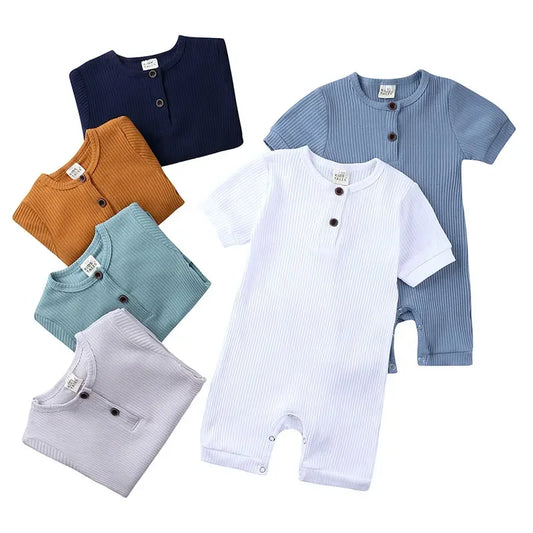 Summer Newborn Baby Romper Soild Color Baby Clothes