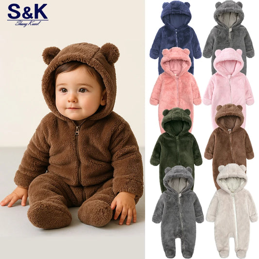 Baby Rompers Infant Clothes Winter Newborn Baby Boy Girl Zipper Bodysuit