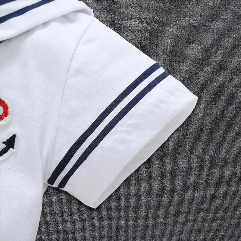 Newborn Baby Boy Clothes Playsuit Sailor Navy  Romper Short Sleeve Jumpsuit