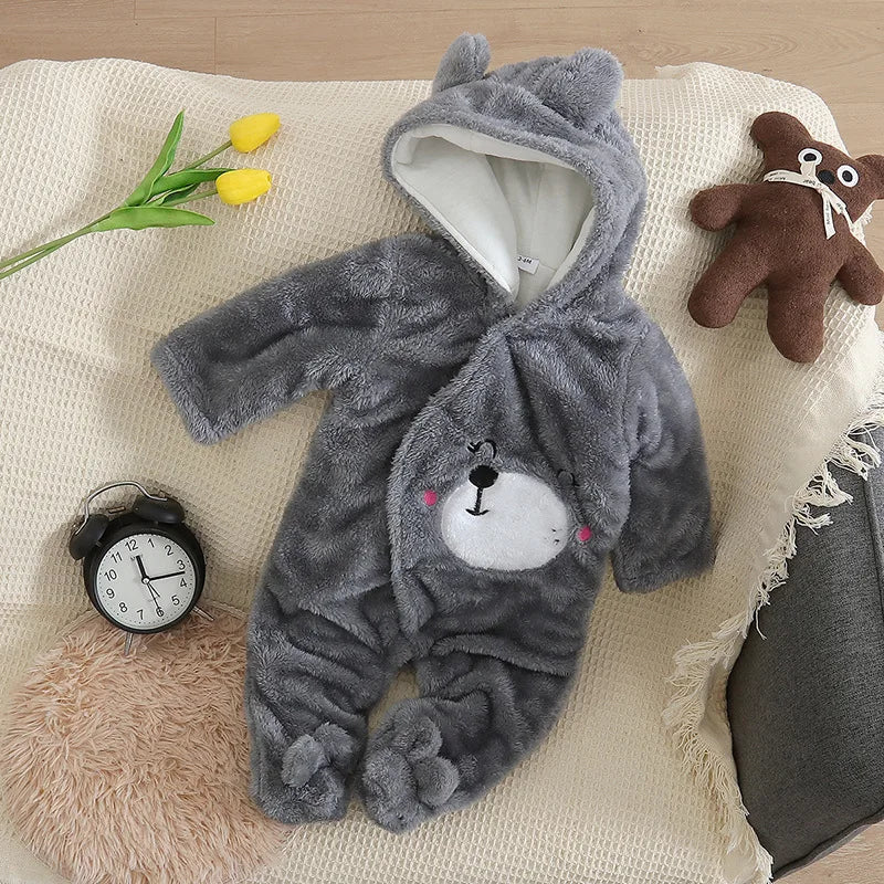 Autumn and Winter New Baby Plush Climbing Clothes Baby Warm and Thick