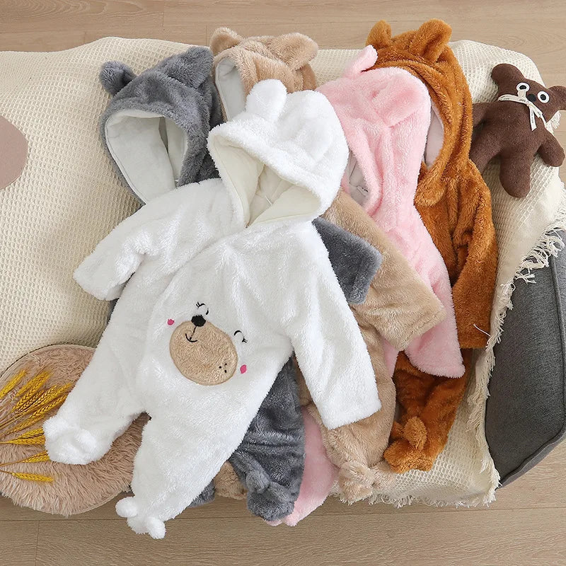 Autumn and Winter New Baby Plush Climbing Clothes Baby Warm and Thick