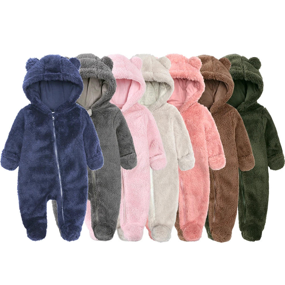 Baby Rompers Infant Clothes Winter Newborn Baby Boy Girl Zipper Bodysuit