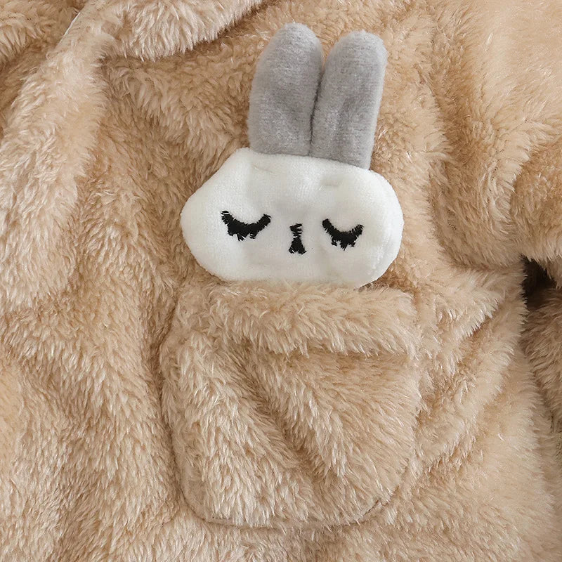 Autumn and Winter New Baby Plush Climbing Clothes Baby Warm and Thick