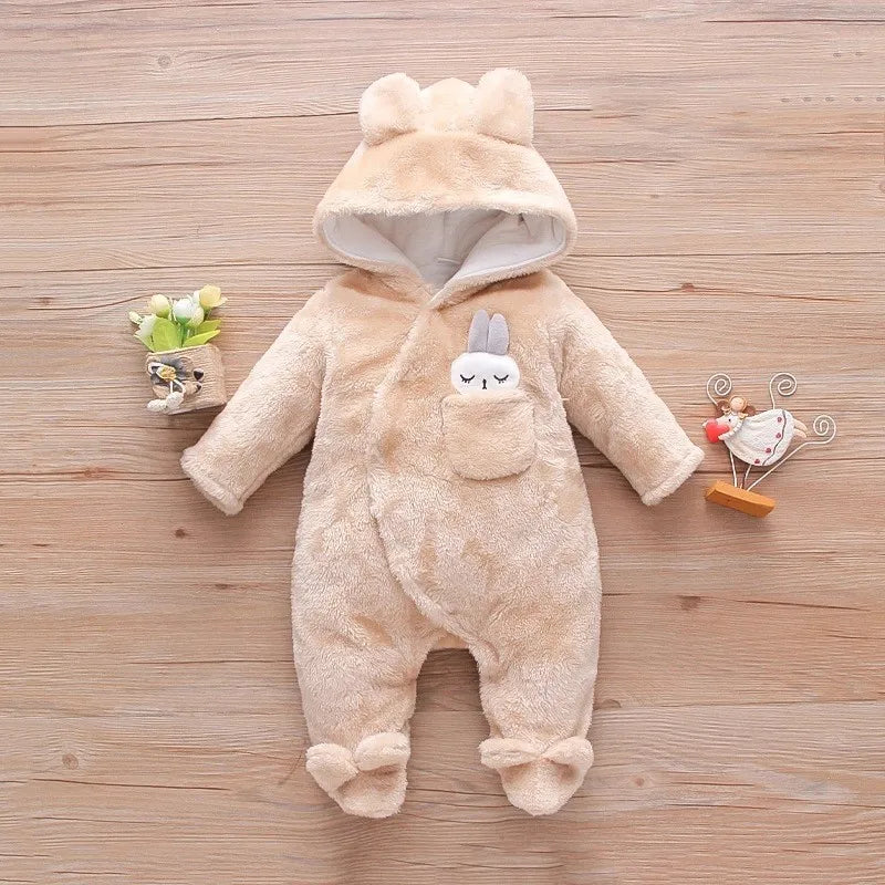 Autumn and Winter New Baby Plush Climbing Clothes Baby Warm and Thick