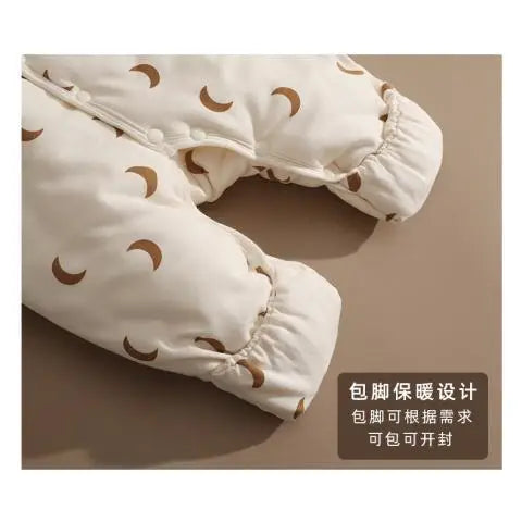 Baby Rompers Winter Outfits Thickened Cotton Jumpsuit with Foot Cover