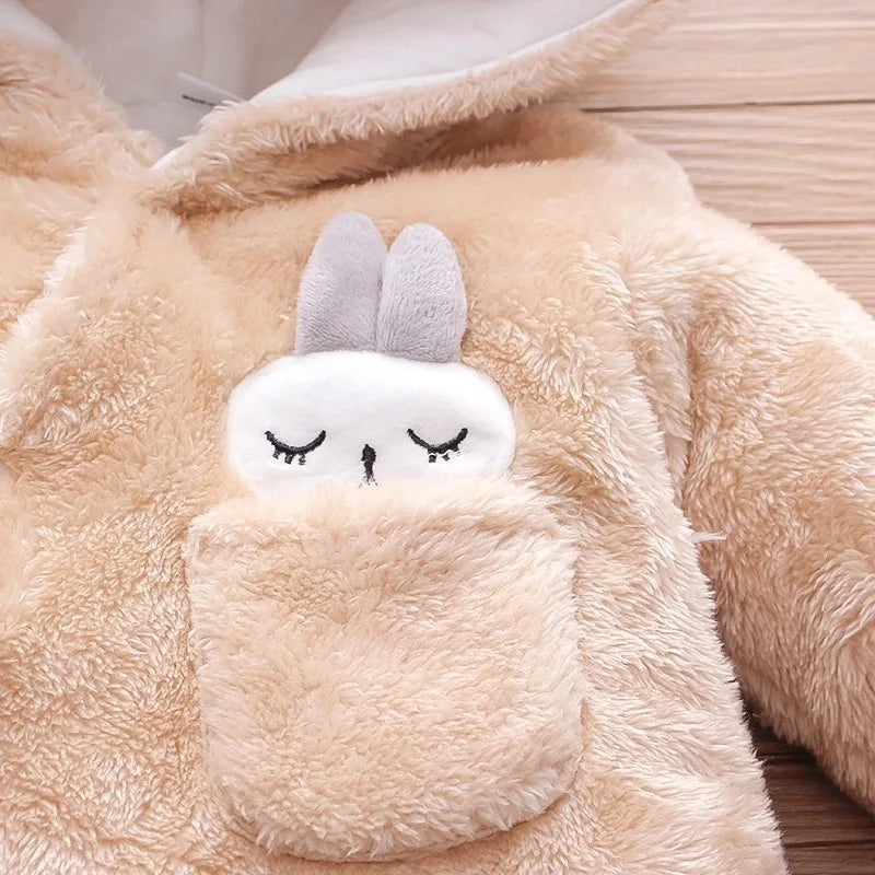 Autumn and Winter New Baby Plush Climbing Clothes Baby Warm and Thick