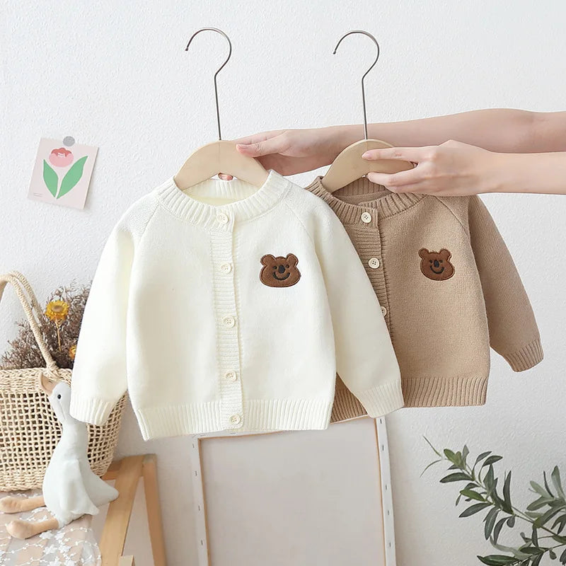 Autumn Kids Boys Cardigan Cartoon Spliced Long Sleeve