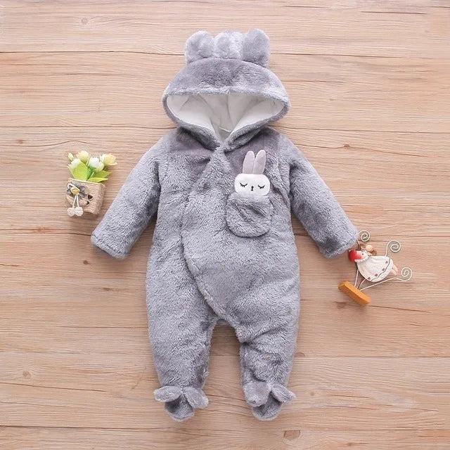 Autumn and Winter New Baby Plush Climbing Clothes Baby Warm and Thick