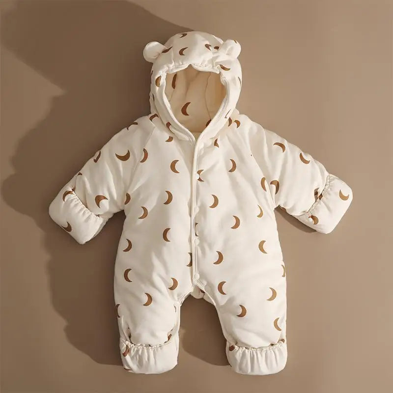 Baby Rompers Winter Outfits Thickened Cotton Jumpsuit with Foot Cover