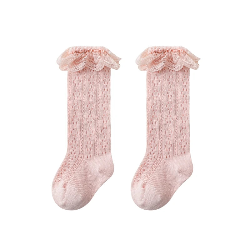 Summer Baby Girls Socks Toddler Bow Long Sock Kids Knee High Soft Cotton